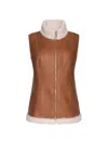 Wolfie Furs Women's Made For Generations Ultralite Mockneck Shearling Zip Vest In Antique Whiskey
