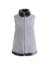 Wolfie Furs Women's Made For Generations Ultralite Mockneck Shearling Zip Vest In Grey