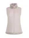 Wolfie Furs Women's Made For Generations Ultralite Mockneck Shearling Zip Vest In Sand
