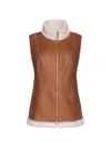 Wolfie Furs Women's Made For Generations Zip-up Shearling Vest In Antique Whiskey