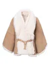 Wolfie Furs Women's Made For Generationscollection Toscana Shearling Cape In Biscuit