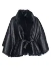 Wolfie Furs Women's Made For Generationscollection Toscana Shearling Cape In Motoblack