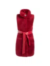 Wolfie Furs Women's Shearling Longline Vest In Red