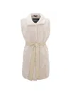 Wolfie Furs Women's Shearling Longline Vest In Yellow
