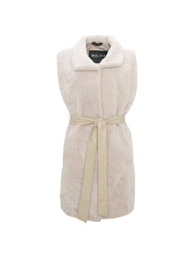 Wolfie Furs Women's Shearling Longline Vest In Yellow