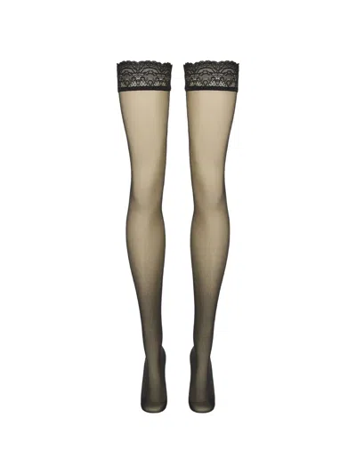 Wolford 10 Stay-up Stockings In Black