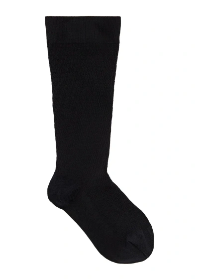 Wolford 100 Denier Knee-high Wool-blend Socks In Black