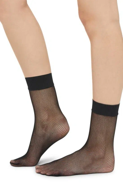 Wolford '20s Fishnet Socks In Black