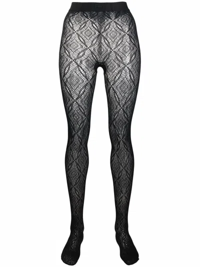 Wolford Black Alberta Ferretti Edition Ajouré Net Tights