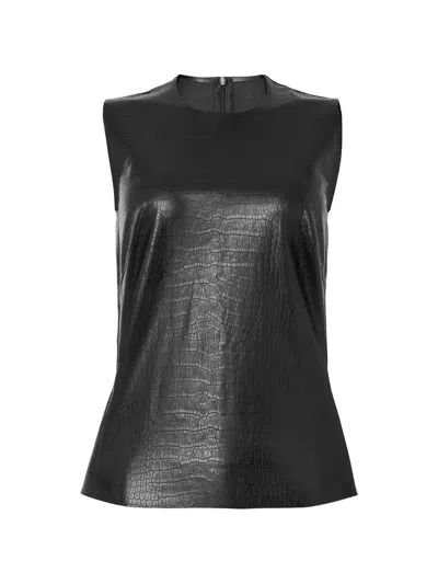 Wolford Alligator-effect Sleeveless Tank Top In Black