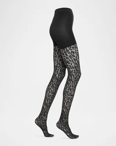 Wolford Animal-patterned Control Top Tights In Multi