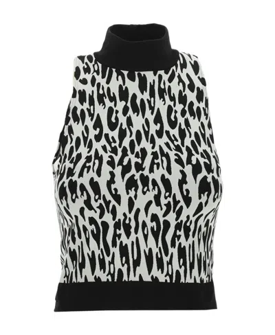 Wolford Animal Print Crop Top In Black