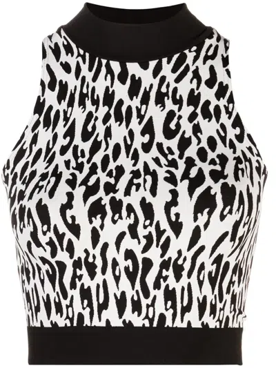 Wolford Animal Print Crop Top In White