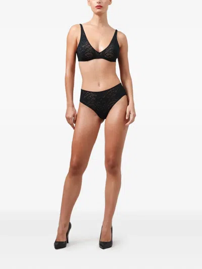 Wolford Animalier Retro Lace Brief In Black
