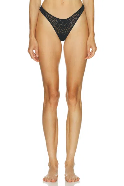 Wolford Animalier Thong In Black