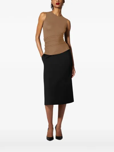 Wolford Asymmetric Draped Top In Brown