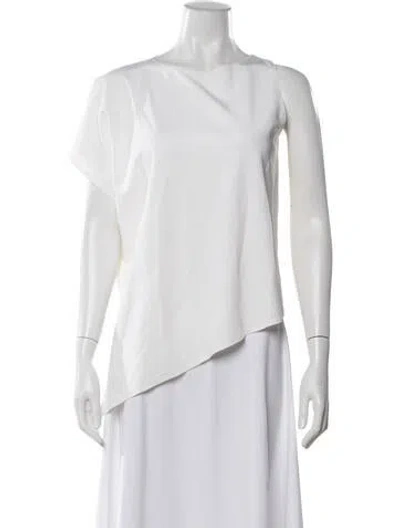 Pre-owned Wolford Asymmetrical Sleeveless Top In White