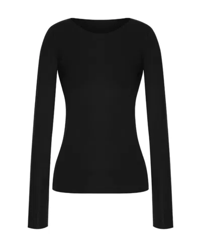 Wolford Aurora Crew-neck Top In Black