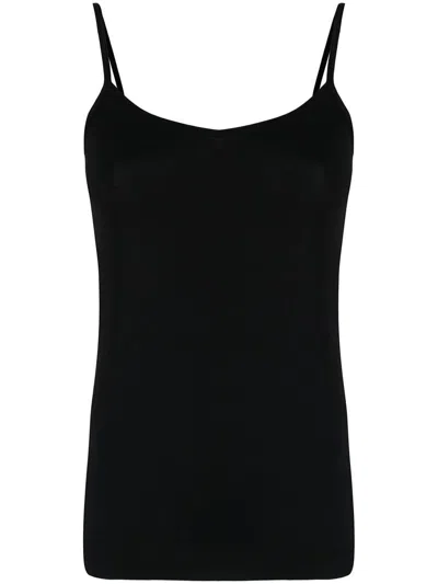 Wolford Fitted Silhouette Spaghetti Straps Stretch Top In Black