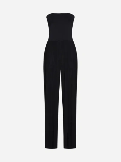 Wolford Women's Aurora Pure Strapless Jersey Wide-leg Jumpsuit In Black