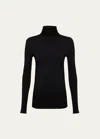 Wolford Aurora Long-sleeve Turtleneck Sweater In Black
