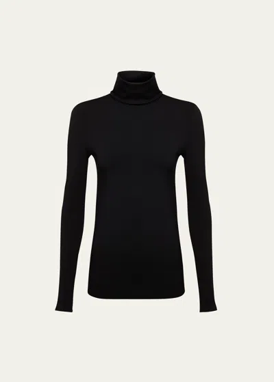 Wolford Aurora Long-sleeve Turtleneck Sweater In Black