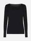 Wolford Aurora Modal Long Sleeved T-shirt In Black