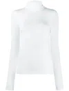 Wolford Aurora Long-sleeve Turtleneck Sweater In White