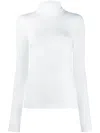 Wolford Aurora Long-sleeve Turtleneck Sweater In White