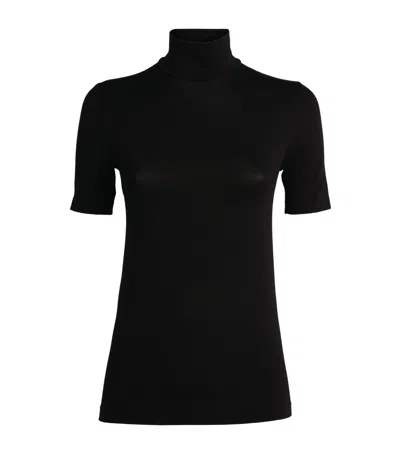 Wolford Aurora Modal-blend Jersey Turtleneck Top In Black