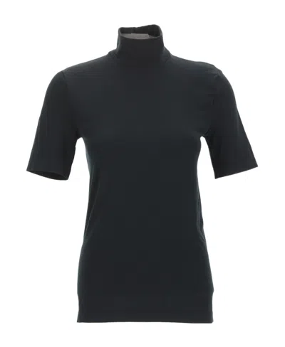 Wolford Aurora Short Sleeved Turtleneck Top In Black