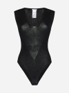 Wolford Aurora Rib Knit Bodysuit In Black