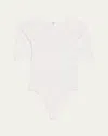 Wolford Bahamas Short-sleeve Crewneck Bodysuit In White