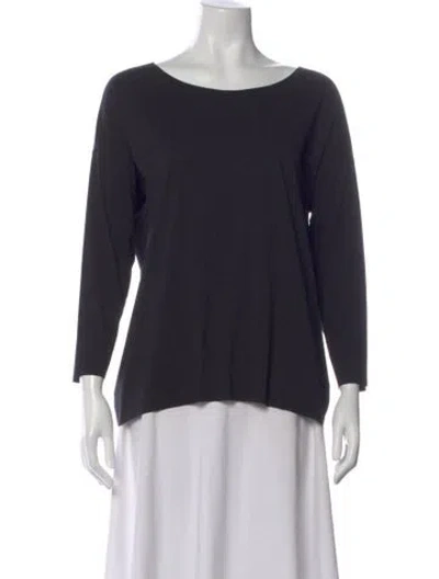 Pre-owned Wolford Bateau Neckline Three-quarter Sleeve Top In Blue