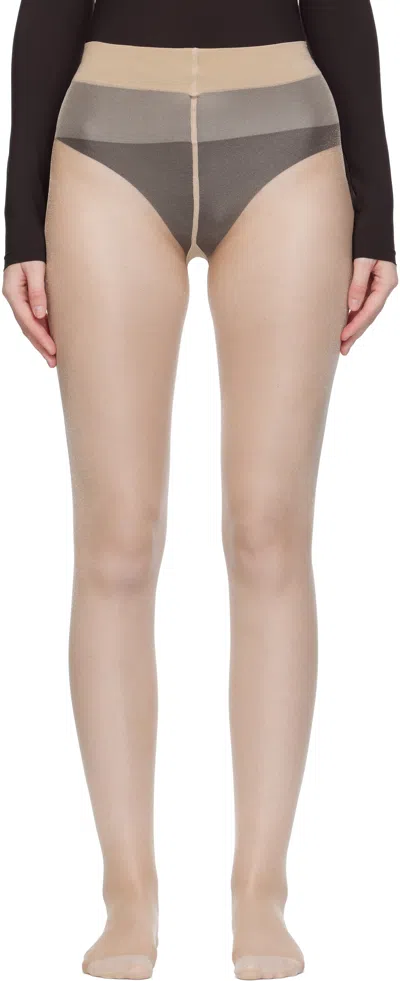 Wolford Beige Satin Touch 20 Tights In Gray