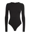Wolford Seamless Cotton Crew Neck Body In Black