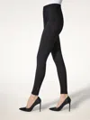 Wolford Midnight Grace Front-slit Jersey Leggings In Black