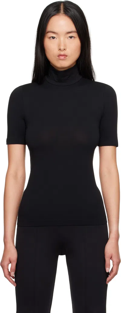 Wolford Black Aurora T-shirt In 7005 Black