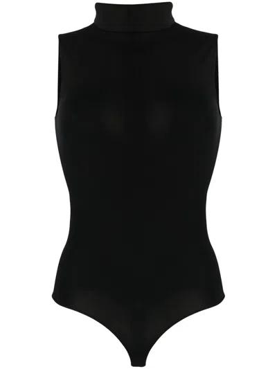 Wolford Black Black High Neck Viscose Bodysuit
