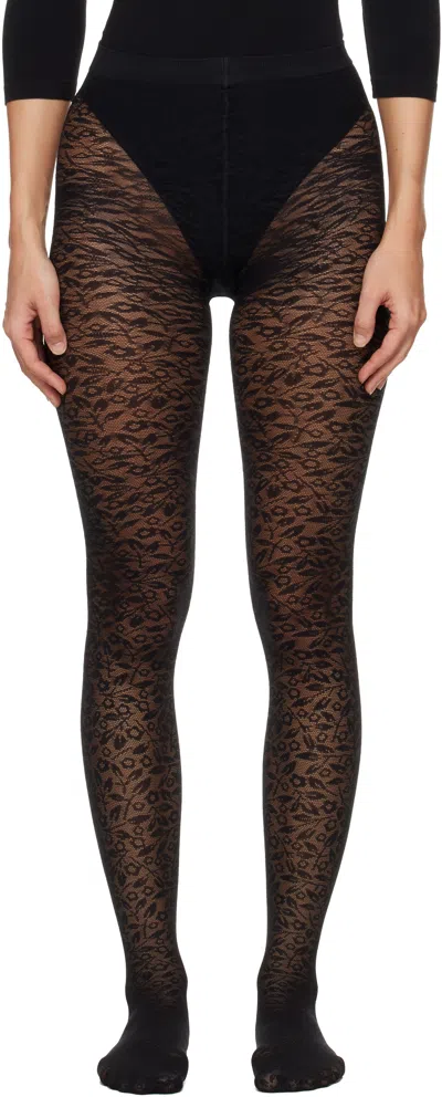 Wolford Black Bouquet Tights