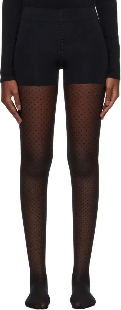 Wolford Black Control Dot Tights In 7005 Black