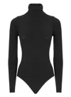 Wolford Seamless Fitted Turtleneck Long-sleeved Top In Black