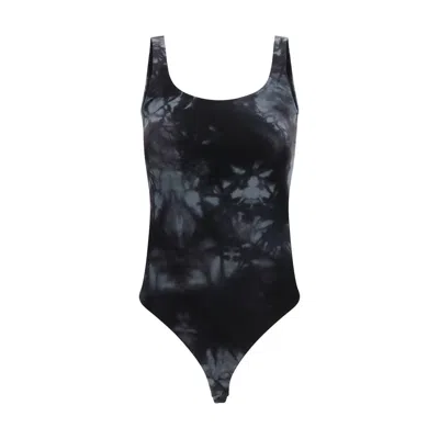 Wolford Black Cotton Bodysuit In Animal Print