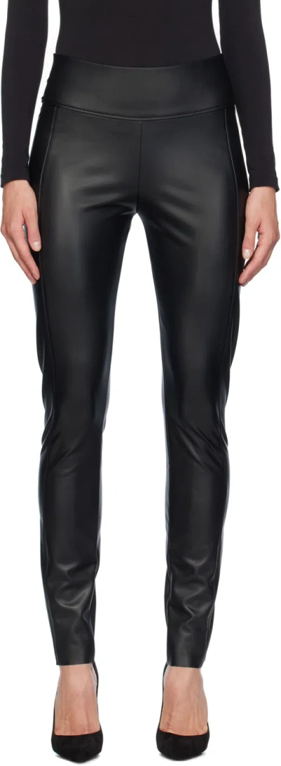 Wolford Black Edie Forming Faux-leather Leggings In 7005 Black