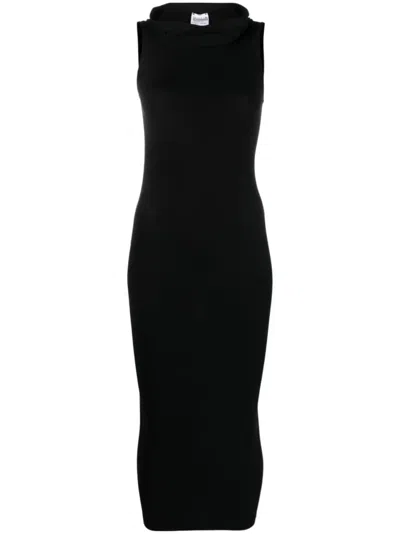 WOLFORD BLACK FATAL CUT OUT MIDI DRESS