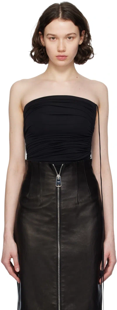 Wolford Fatal Draping Jersey Bodysuit In Black