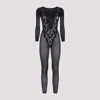 WOLFORD BLACK FLOWER LACE POLYAMIDE JUMPSUIT