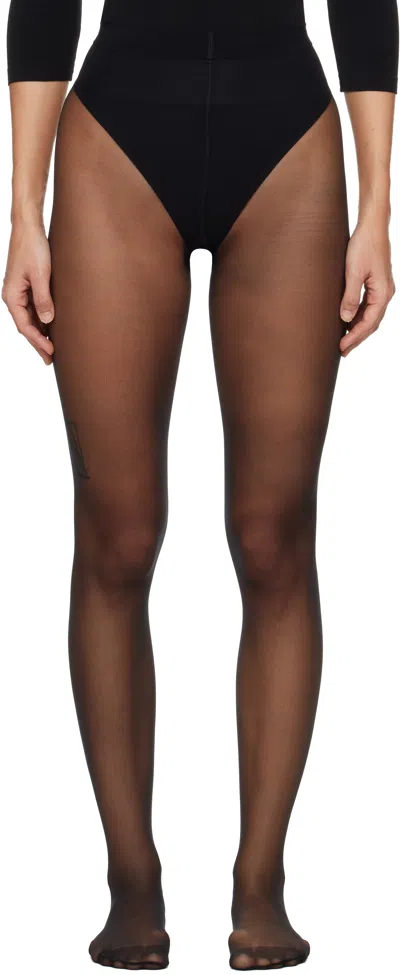 Wolford Black Individual 10 Back Seam Tights