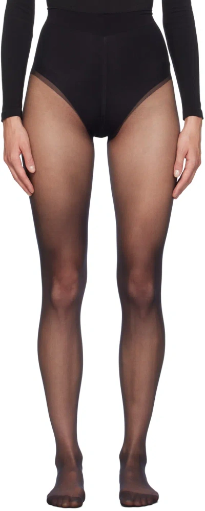 Wolford Black Pure 10 Tights In 7005 Black