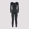 Wolford Reptile Patterned Long Sleeve Jumpsuit In Multi